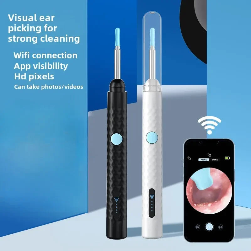 Smart Visual Ear Cleaner Set with Camera 1080P Ear Sticks Ear Wax Removal Tool WIFI Connection HD LED Lights Earpick Endoscope at Essentia +