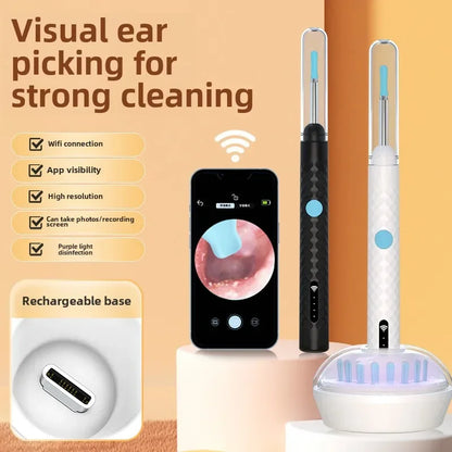 Smart Visual Ear Cleaner Set with Camera 1080P Ear Sticks Ear Wax Removal Tool WIFI Connection HD LED Lights Earpick Endoscope at Essentia +