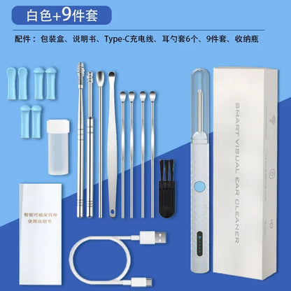 Smart Visual Ear Cleaner Set with Camera 1080P Ear Sticks Ear Wax Removal Tool WIFI Connection HD LED Lights Earpick Endoscope at Essentia +