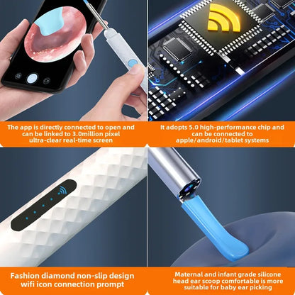 Smart Visual Ear Cleaner Set with Camera 1080P Ear Sticks Ear Wax Removal Tool WIFI Connection HD LED Lights Earpick Endoscope at Essentia +